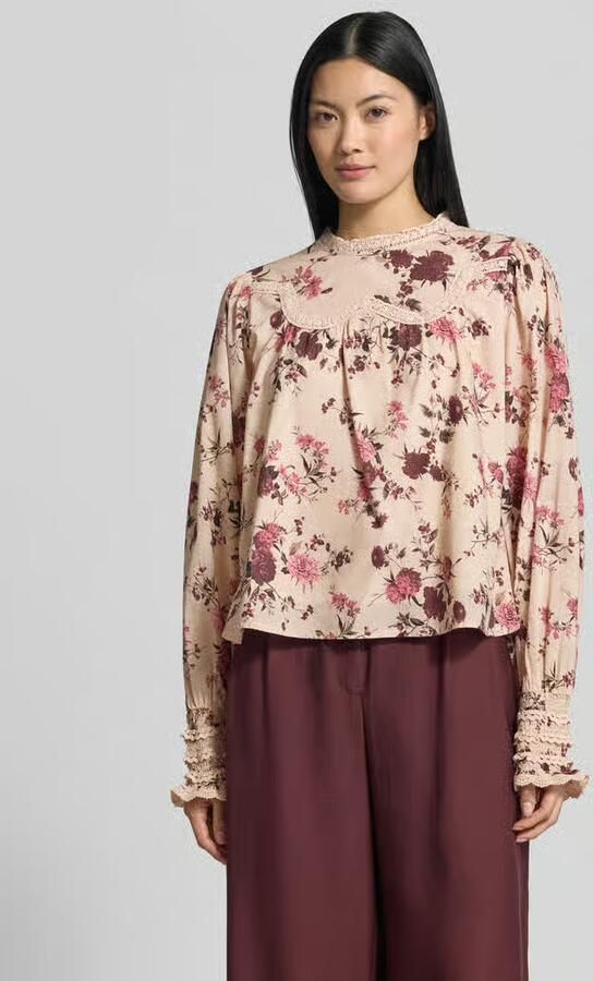 YAS Blouse met lange mouwen van pure katoen model 'SILLE' - Foto 3