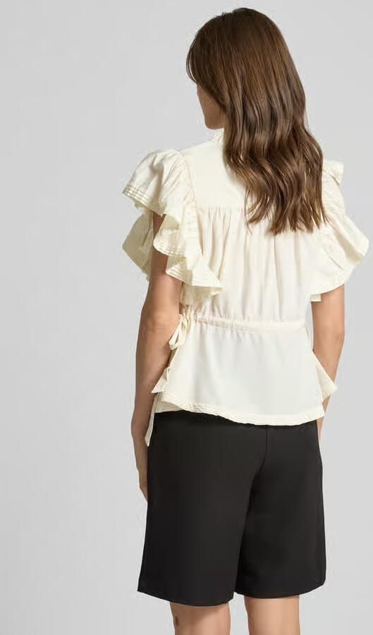 YAS Blouse met serafinokraag en vetersluiting model 'LURA' - Foto 2