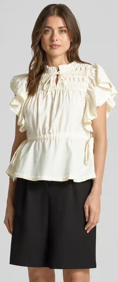 YAS Blouse met serafinokraag en vetersluiting model 'LURA' - Foto 3