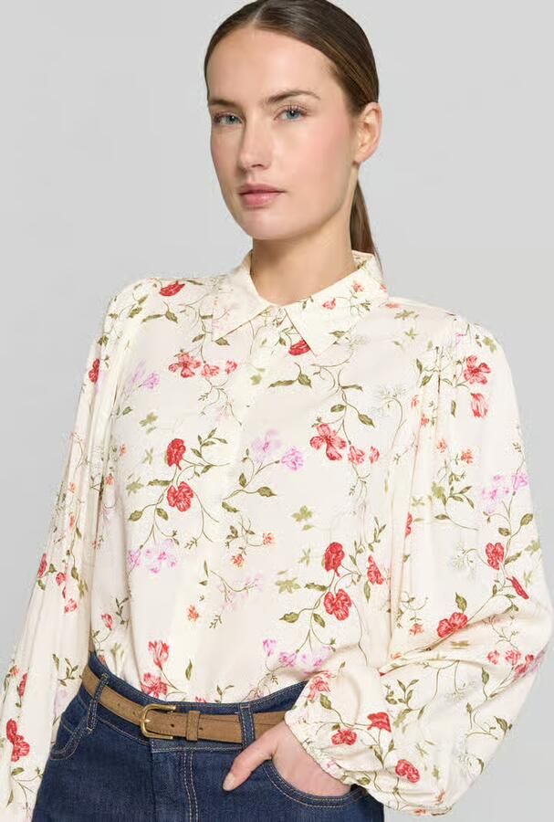 YAS Blouse van viscose met kentkraag model 'ASINA'