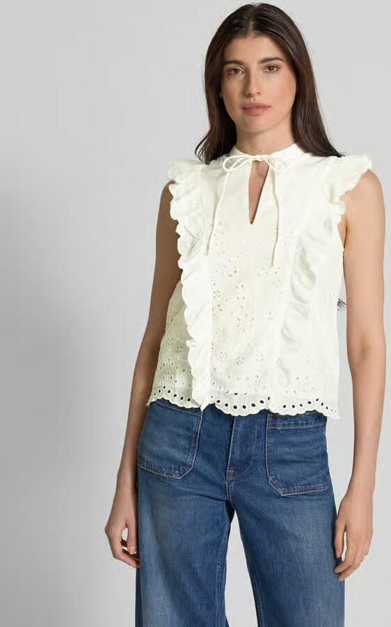 YAS Blousetop met broderie anglaise model 'LUMA' - Foto 3