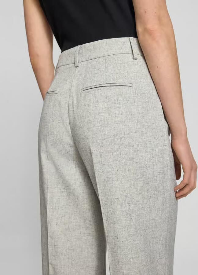 YAS Wide leg stoffen broek met vaste persplooien model 'RIU' - Foto 2