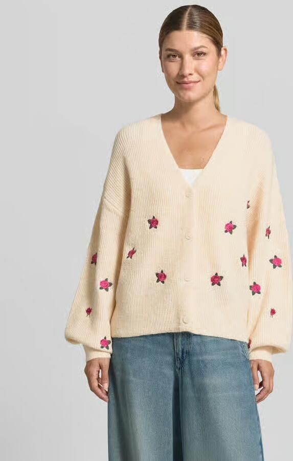 YAS Gebreid jack met knoopsluiting en wol model 'FLEUR' - Foto 8