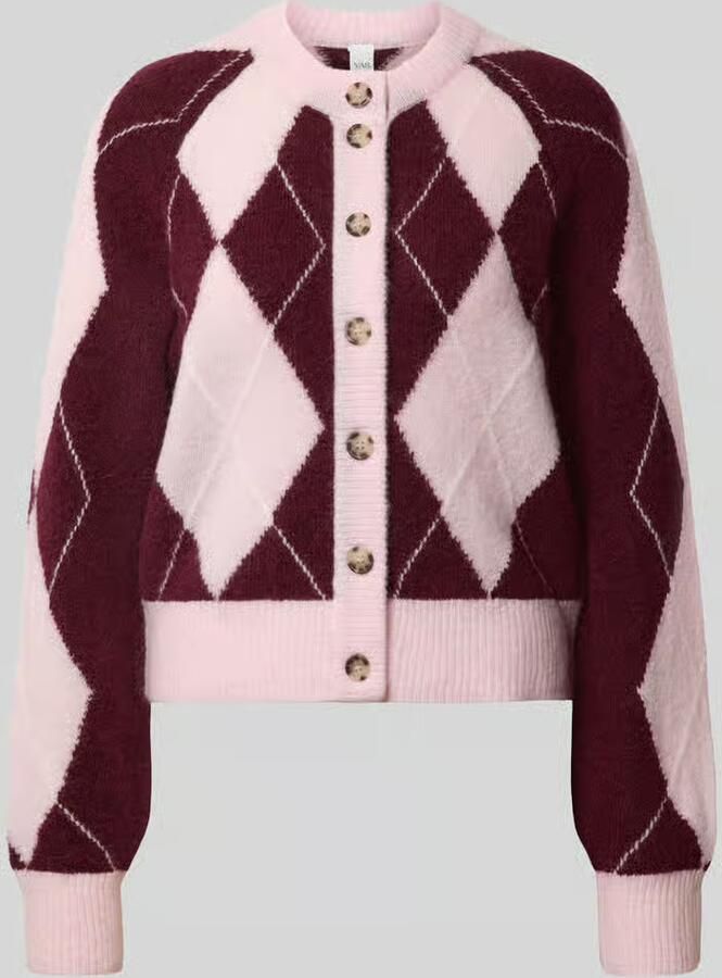 YAS Cardigan van wolmix met ronde hals model 'JOHI'