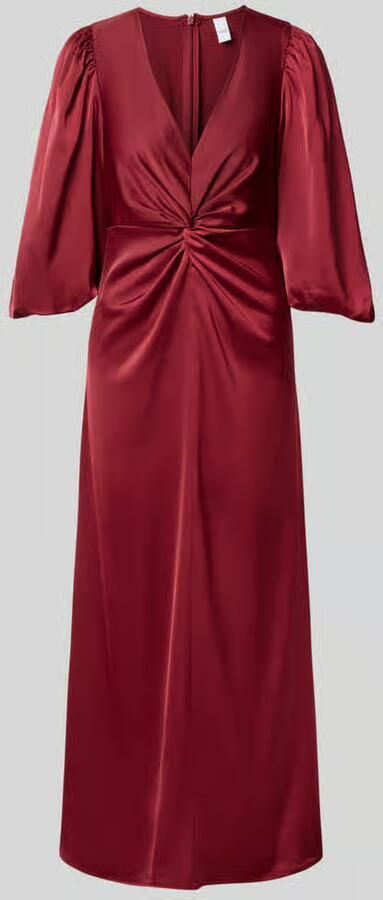 YAS Cocktailjurk met knoopdetail en v-hals model 'THEA'