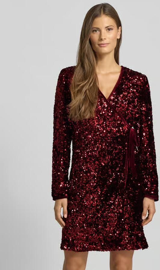 Y.A.S. YAS Dames Jurken Yaselle Ls Wrap Dress Rood - Foto 5