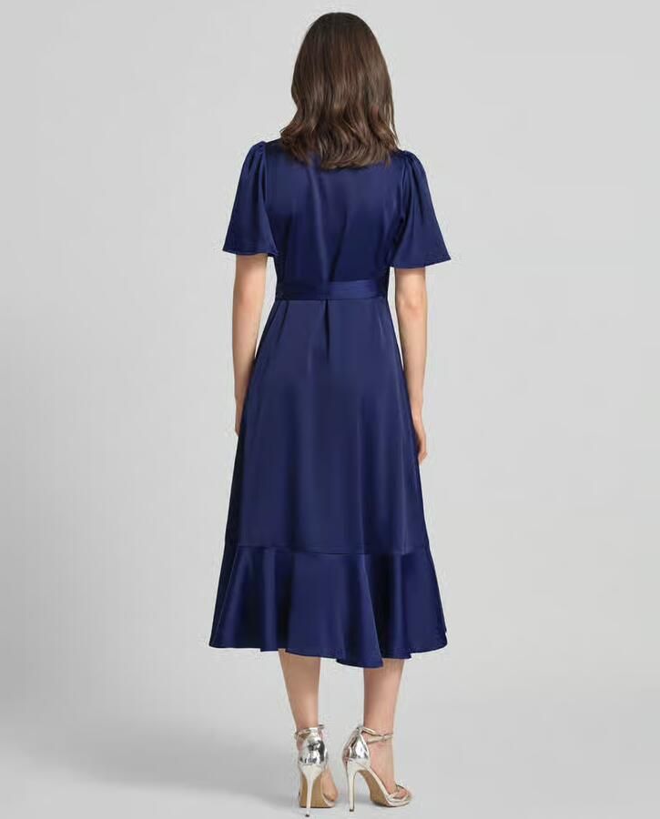 Y.A.S. YAS Dames Jurken Yasthea Midi Wrap Dress Donkerblauw - Foto 5
