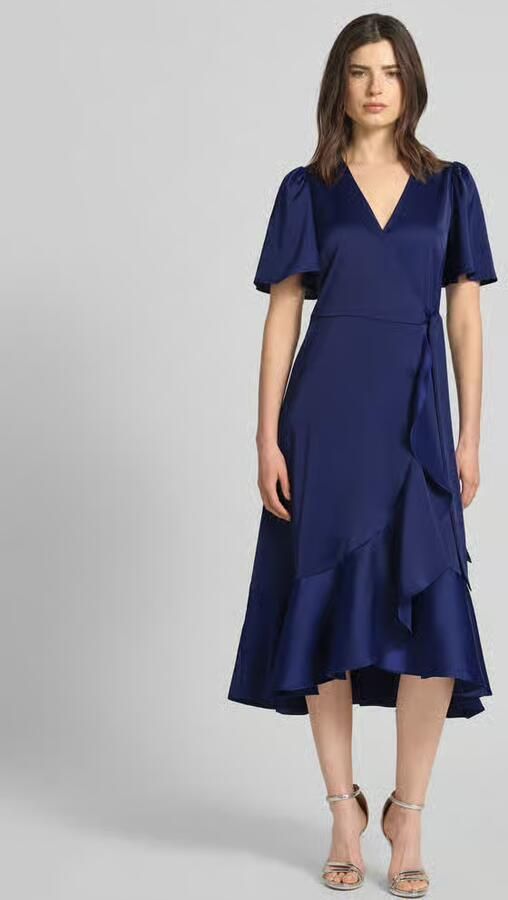 Y.A.S. YAS Dames Jurken Yasthea Midi Wrap Dress Donkerblauw - Foto 6