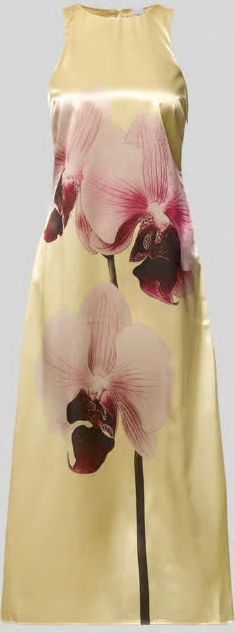 YAS A-lijn cocktailjurk van satijn met motiefprint model 'ORCHIDA' - Foto 3