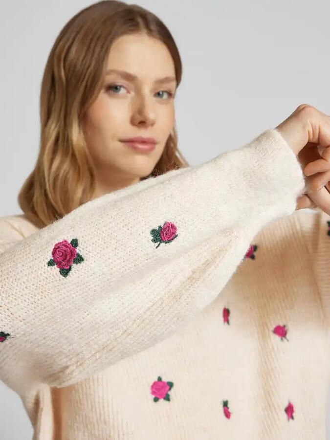 YAS Gebreide pullover met ronde hals model 'FLEUR'