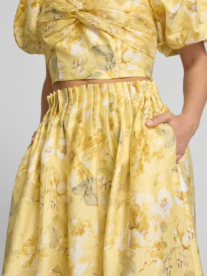 YAS high waist midirok van lyocellmix model 'LEMON'