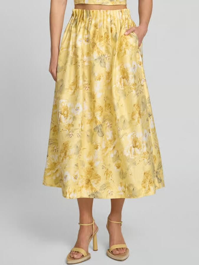 YAS high waist midirok van lyocellmix model 'LEMON' - Foto 3