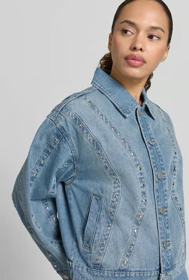 YAS jeansjack met studs en steekzakken model 'CLIO'