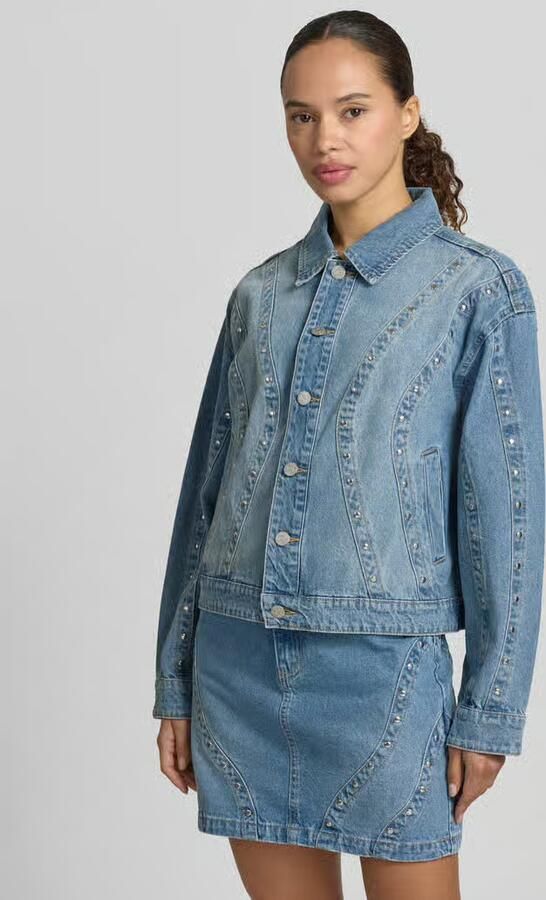 YAS jeansjack met studs en steekzakken model 'CLIO' - Foto 3