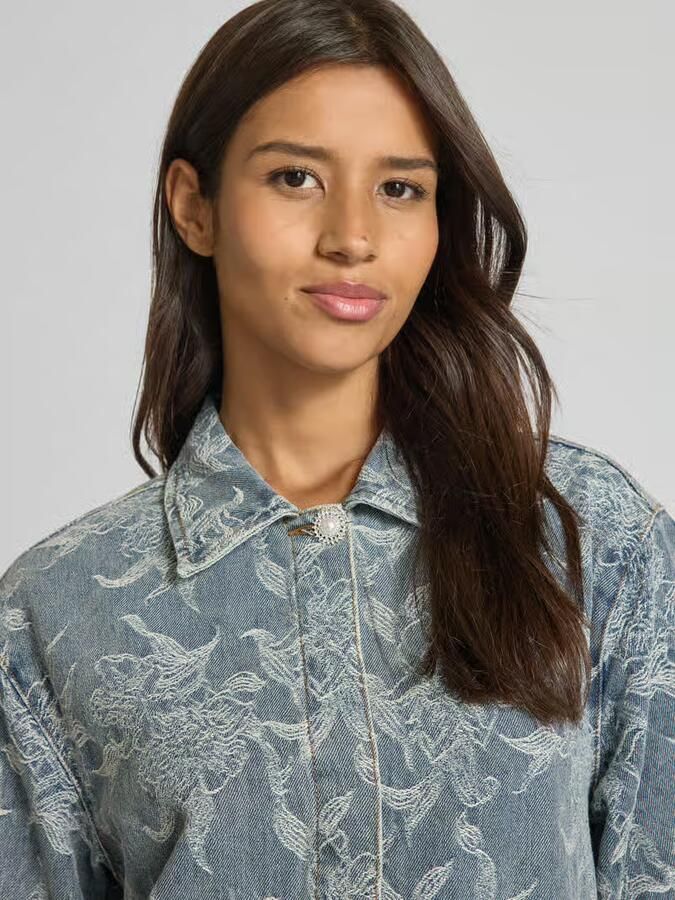 YAS Jeansjurk in minilengte met 1 2-mouwen model 'FLAMERA' - Foto 5