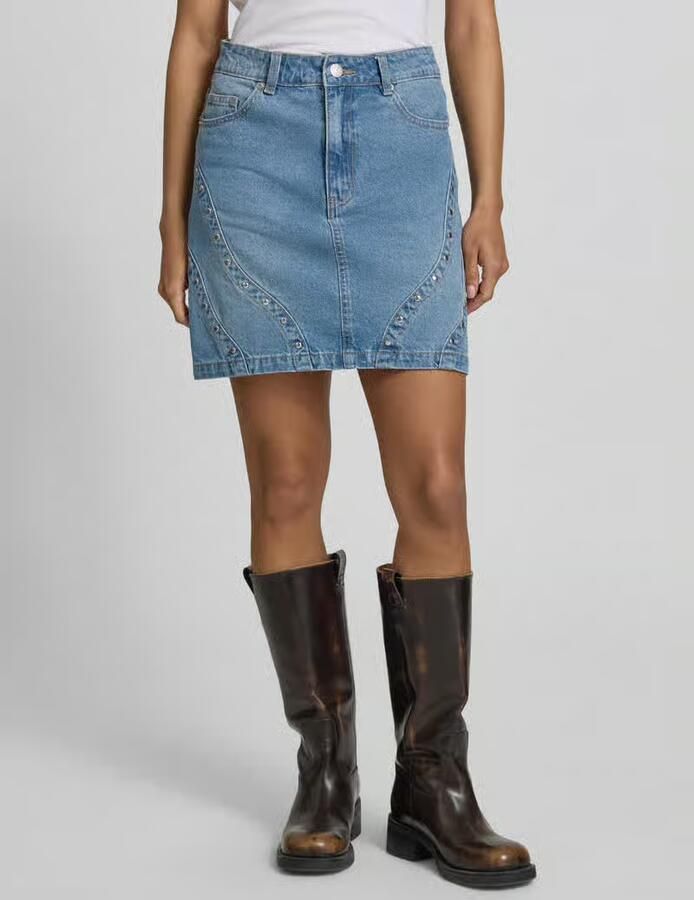 YAS Jeansrok met studs model 'CLIO' - Foto 3