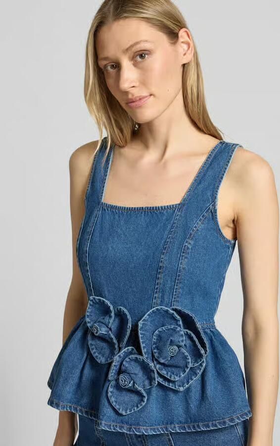 Y.A.S. YAS Dames Tops & T-shirts Yaselsie Sl Peplum Denim Top Blauw - Foto 7