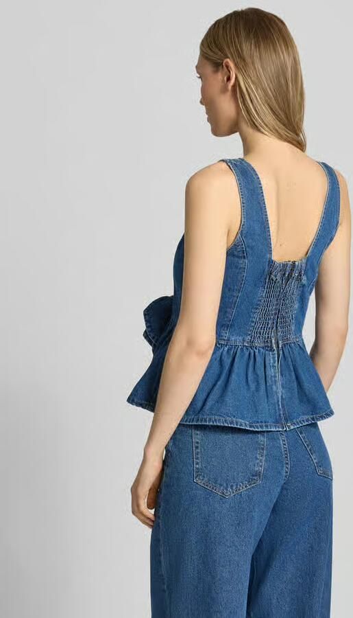 Y.A.S. YAS Dames Tops & T-shirts Yaselsie Sl Peplum Denim Top Blauw - Foto 9