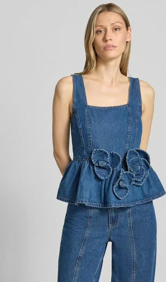 Y.A.S. YAS Dames Tops & T-shirts Yaselsie Sl Peplum Denim Top Blauw - Foto 8