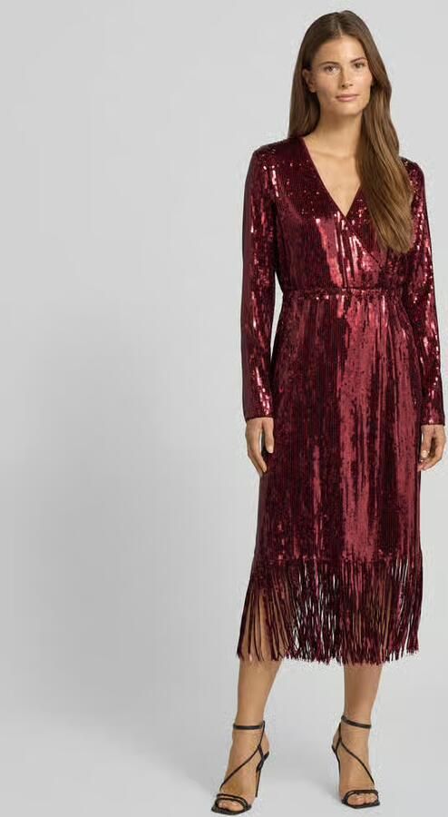 Y.A.S. YAS Dames Jurken Yastio Ls Sequin Dress Bordeaux - Foto 6