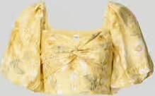 YAS Kort blousetop met pofmouwen model 'LEMON'