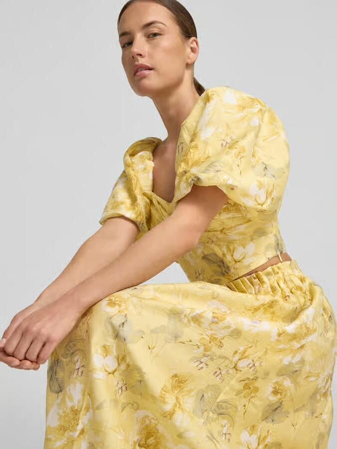 YAS Kort blousetop met pofmouwen model 'LEMON'