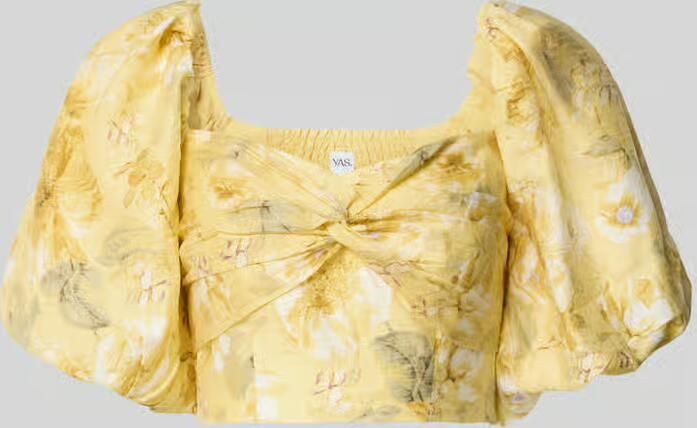 YAS Kort blousetop met pofmouwen model 'LEMON' - Foto 2