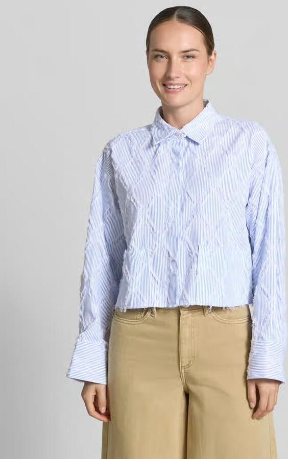 YAS Korte overhemdblouse van katoenmix model 'Leo' - Foto 3