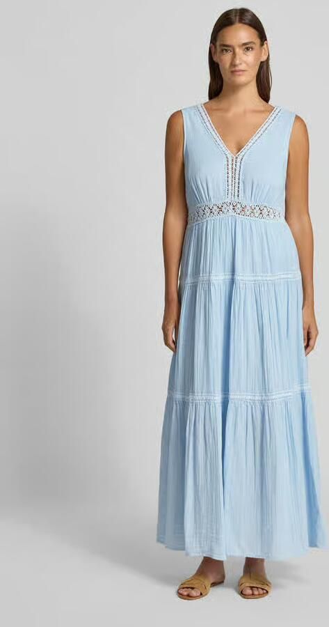 YAS Maxi-jurk met opengewerkte borduursels model 'Anini' - Foto 3