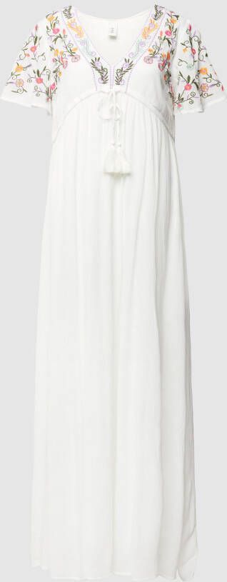 YAS Maxi-jurk van viscose met borduursel model 'SCHELLA'