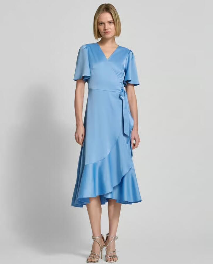 Y.A.S. Dames Jurken Yasthea Midi Wrap Dress Lichtblauw - Foto 6