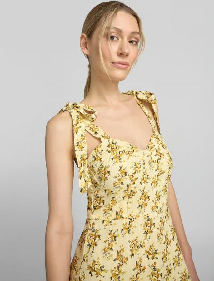 YAS midi-jurk met all-over bloemenmotief model ' elin'