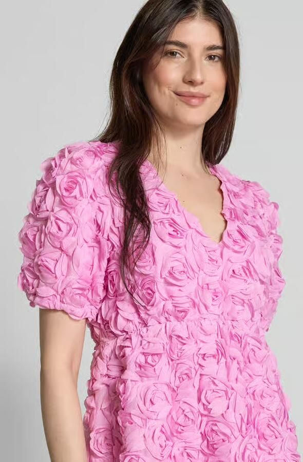 YAS Midi-jurk met structuurmotief model 'ROSIVA'