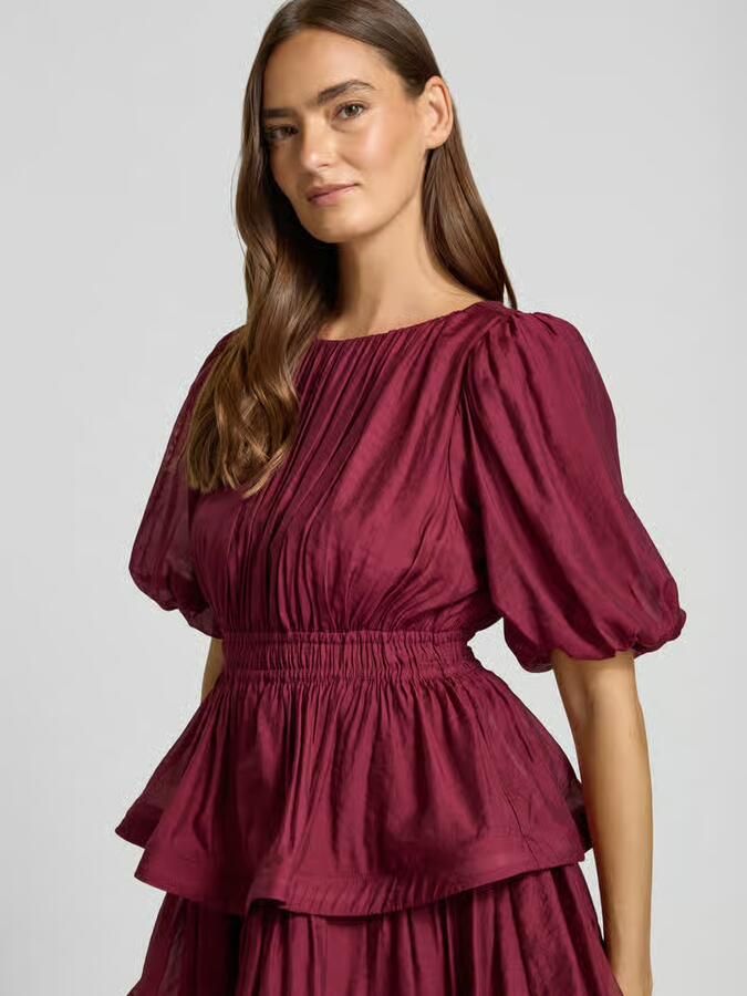 YAS midi-jurk van viscosemix in plooien-look model 'Illa'