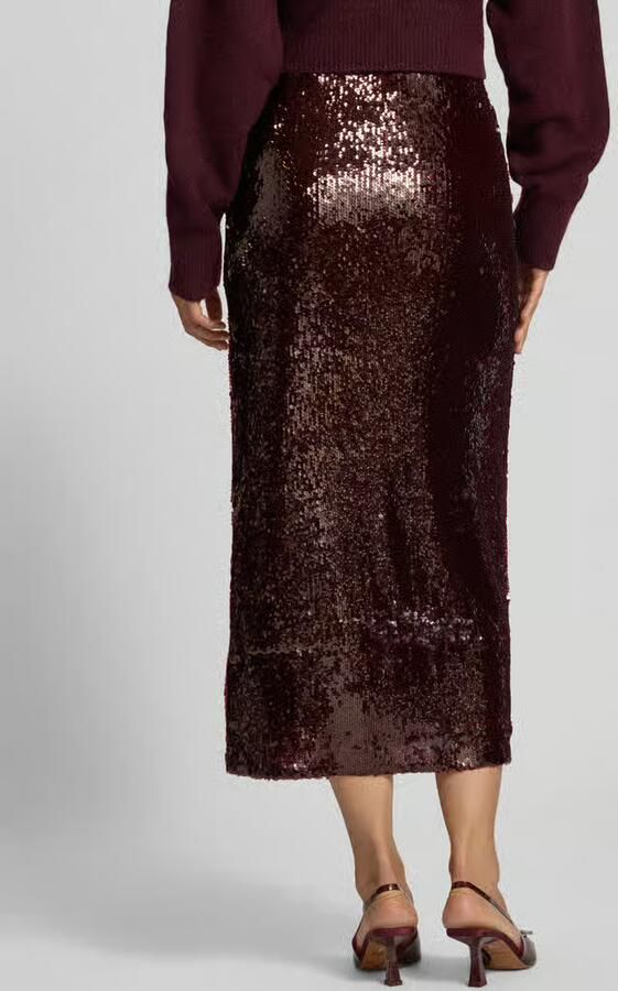Y.A.S. YAS Dames Rokken Yasroyalina Hmw Sequin Ankle Skirt Bordeaux - Foto 5