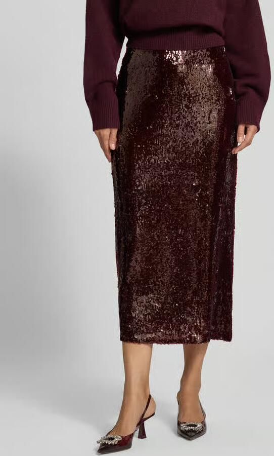 Y.A.S. YAS Dames Rokken Yasroyalina Hmw Sequin Ankle Skirt Bordeaux - Foto 6