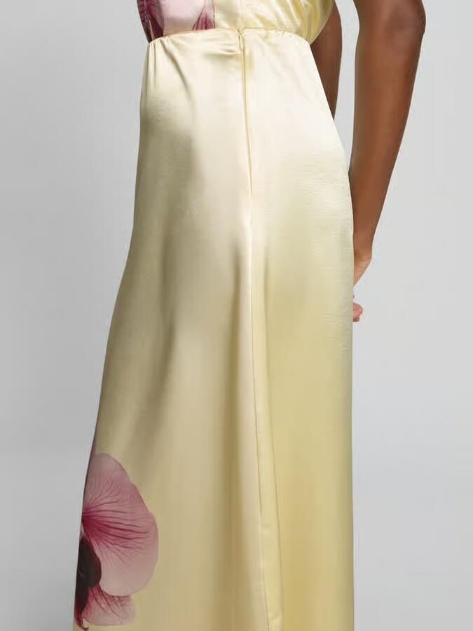 YAS Midirok van satijn met motiefprint en elastische tailleband