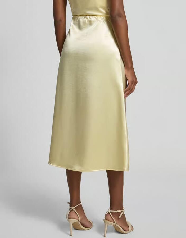 YAS Midirok van satijn met motiefprint en elastische tailleband - Foto 2