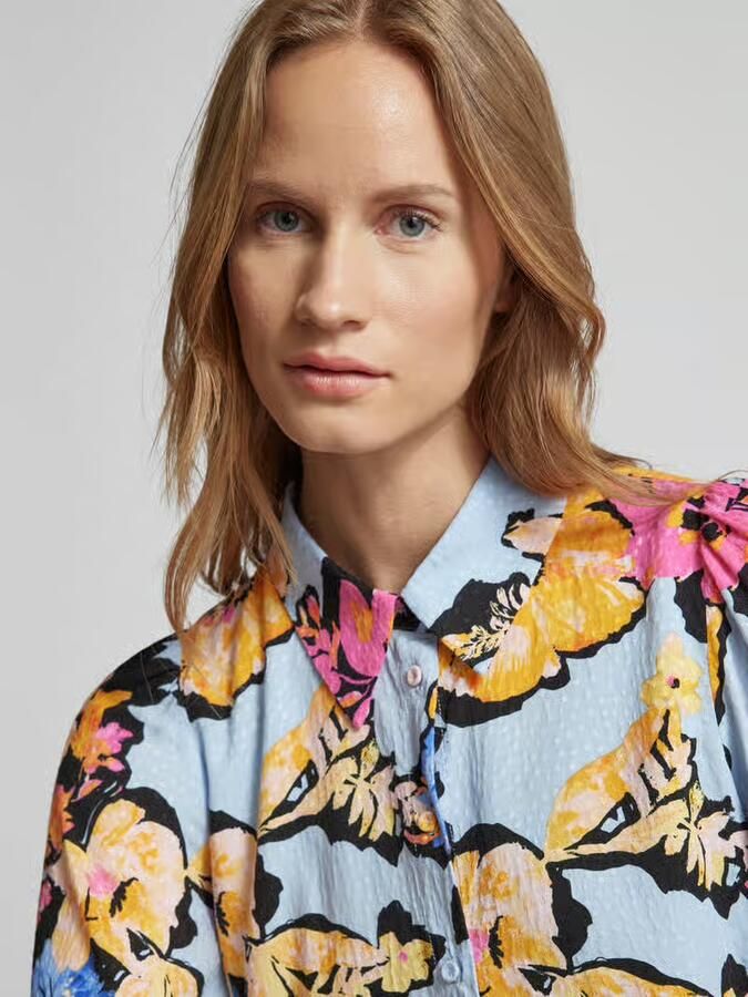 YAS Overhemdblouse van viscose met bloemenmotief model 'SINNA'