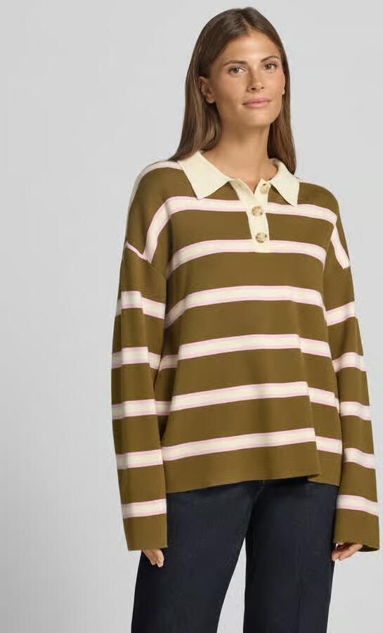 YAS Pullover van viscosemix met polokraag model 'ISABELL' - Foto 3