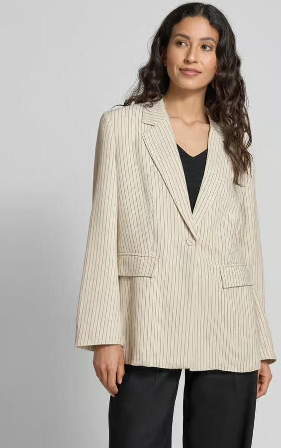 YAS Regular fit blazer van een mix van viscose en linnen model 'LIRU' - Foto 3