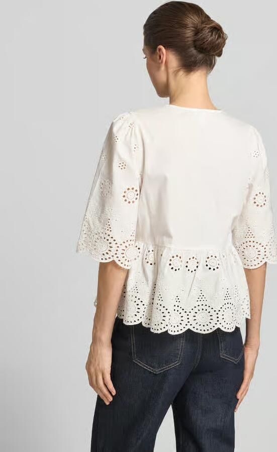 YAS regular fit blouse met ajour borduursels model 'Cornelia' - Foto 3