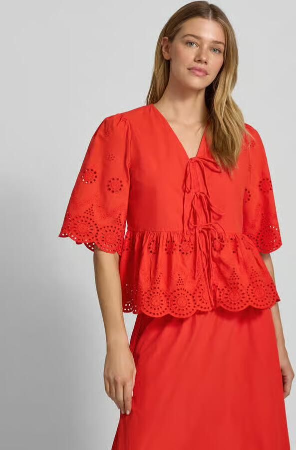 YAS regular fit blouse met ajour borduursels model 'Cornelia' - Foto 2