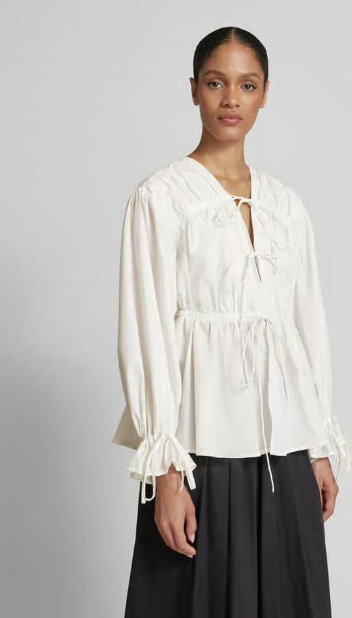 YAS Regular fit blouse met koordsluiting - Foto 4