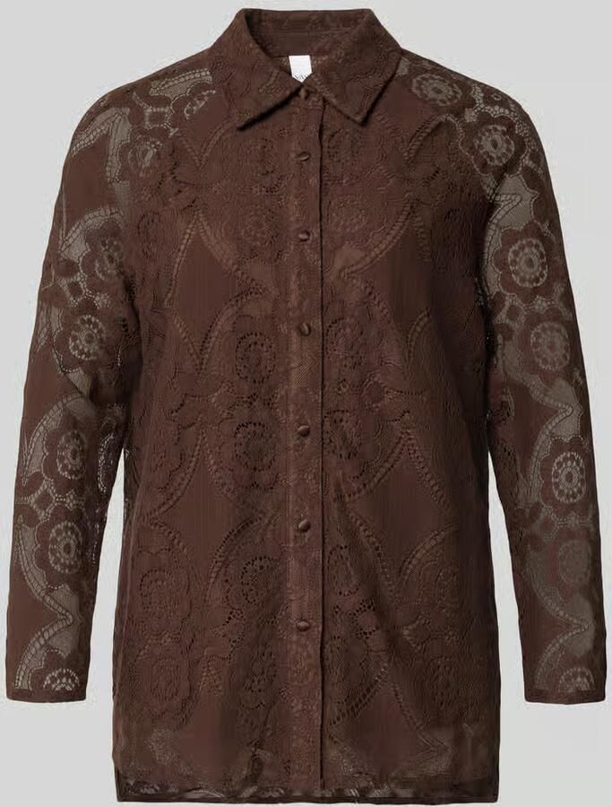 YAS Regular Fit overhemdblouse van kant model 'ALMI'