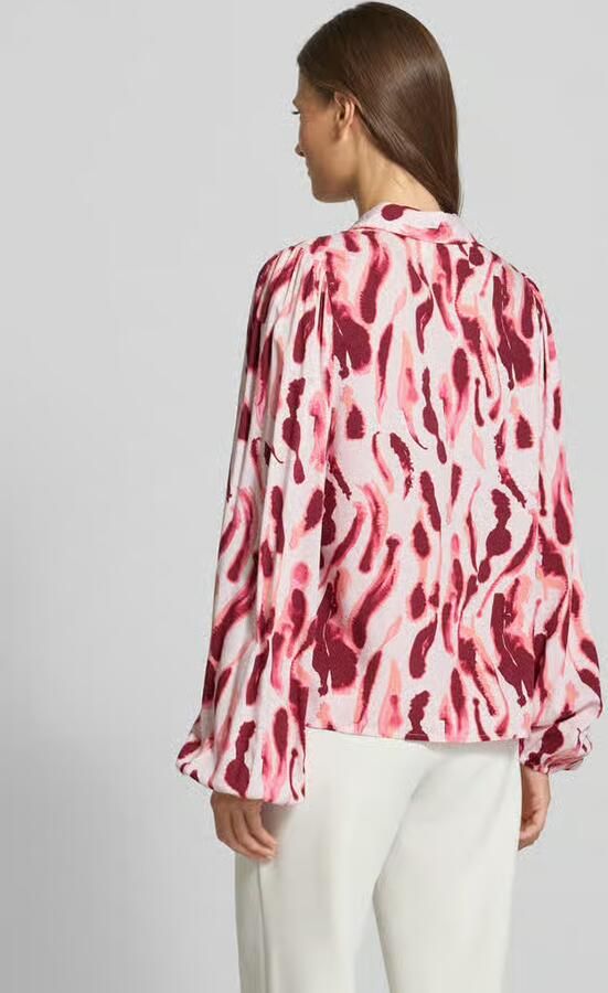 YAS Regular fit overhemdblouse van viscose met blinde knoopsluiting
