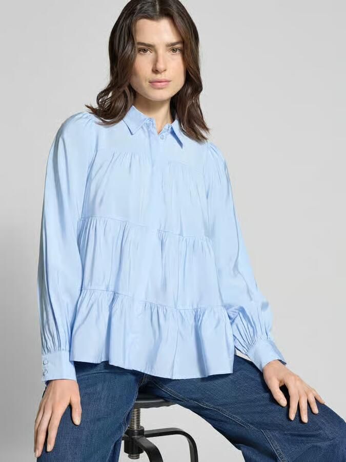 YAS Regular fit overhemdblouse van viscosemix model 'Pala' - Foto 2