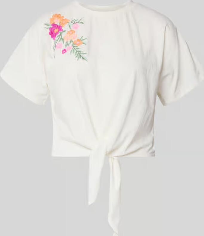 YAS regular fit T-shirt met florale stitching model 'Fabian' - Foto 2