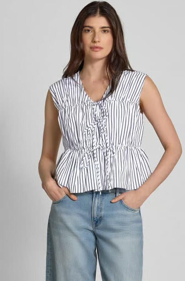 YAS Relaxed fit blousetop met vetersluiting model 'EBBA' - Foto 3