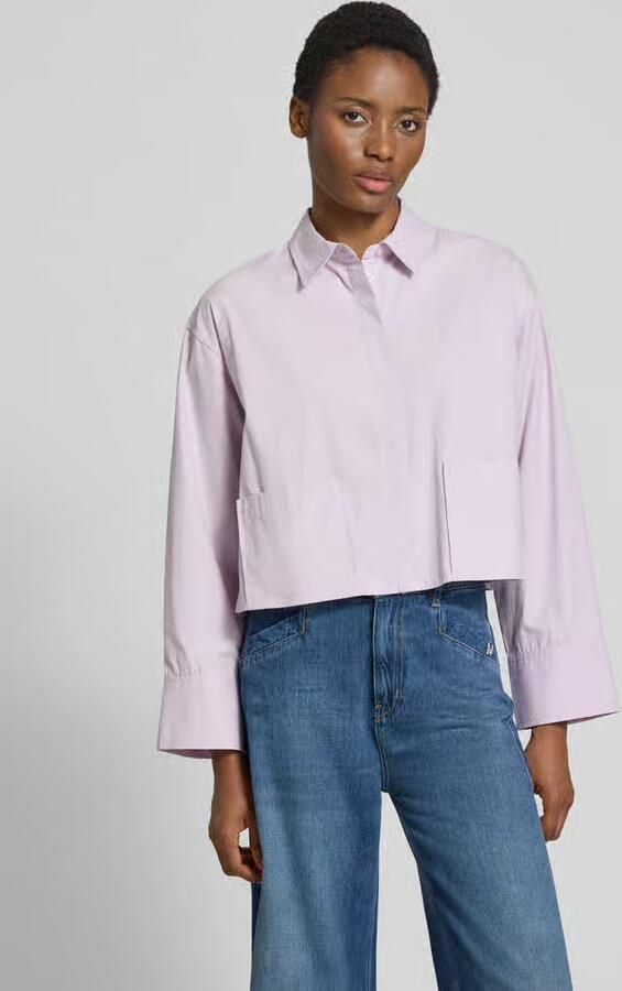 YAS relaxed fit overhemdblouse van zuivere katoen model 'Lee' - Foto 3
